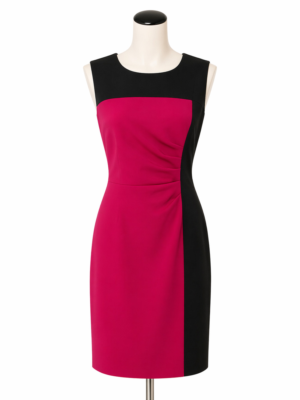 Calvin Klein Colorblock Sheath Dress Fuchsia & Black Size 8